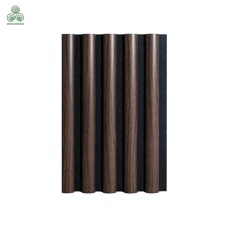 Semicircle Wood Slat Acoustic Wall Panel on Black Felt Backing